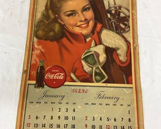 1947 Coca-Cola Calendar Featuring Illustrated Monthly Pages, 13×22 Inches