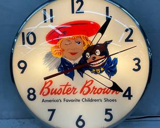 Buster Brown Pam Clock, 15-Inch Diameter