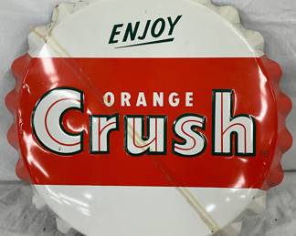 19-Inch Orange Crush Embossed Convex Cap Sign