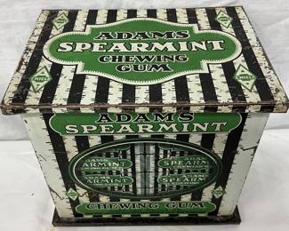 Adam’s Spearmint Chewing Gum Tin Can, 7×6 Inches