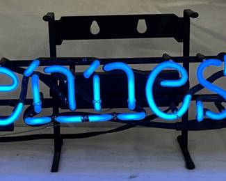 27 1/2″ x 9″ Blue Neon Light Sign Display with Hennessy Text