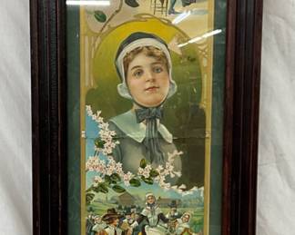 Framed Schlitz Beer Early Advertising Calendar, 13×41