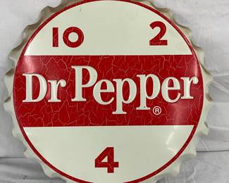 19-Inch Embossed Dr Pepper Bottle Cap Sign