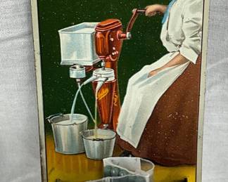 Tin Litho Match Holder Advertising Tubular Cream Separators by Sharples Separator Co.