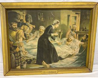 34 X26 PARKE DAVIS & CO Florence Nightingale 1854 Crimean War Cardboard Display by Parke Davis & Co.