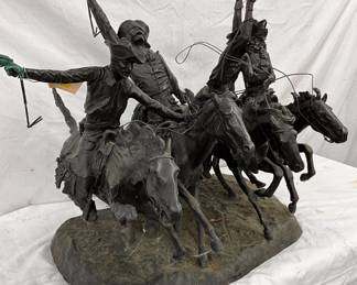 Bronze Sculpture ‘Coming Through the Rye’ by Frederic Remington, 30×26 Inches