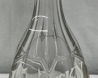 Early 1900s Kentucky Tavern Whiskey Glass Decanter, 9 1/2 Inches Tall