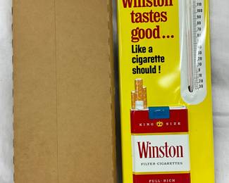 6 x 13 1/2″ Embossed Winston Cigarette Advertising Sign with Thermometer