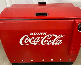 Restored Coca-Cola 44-Inch Cooler with Double Cap Catchers and Ice Chest