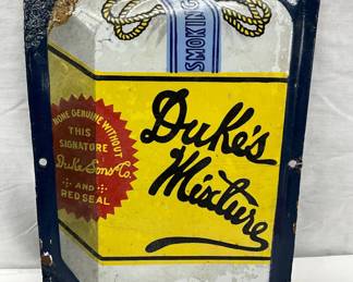 Porcelain Duke’s Mixture Advertising Sign, 9 x 12 Inches