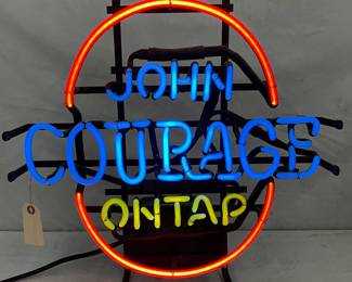 17″ x 17″ Three-Color Neon Sign Featuring ‘John Courage On Tap’