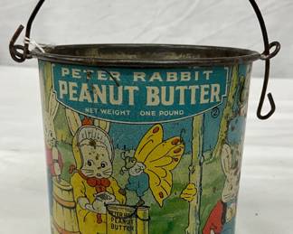 Peter Rabbit Peanut Butter Tin, 1 Pound, Newton Tea & Spice Co., Cincinnati, Ohio