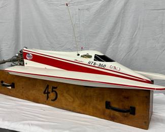 44-Inch HTB-360 Remote-Controlled Gas-Powered Boat with Stand