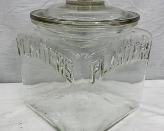 7 x 9.5 Embossed Glass Planters Jar with Lid