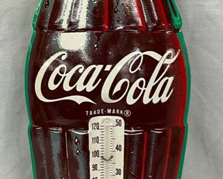 16 1/2×5-Inch Convex Coca-Cola Bottle Shaped Thermometer