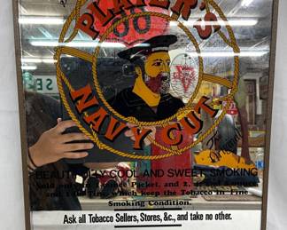 Mirrored Player’s Navy Cut Cigarette Advertisement, 12×18