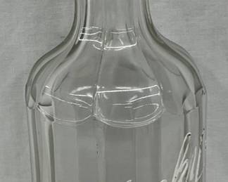 Early 1900s Clear Glass Kentucky Whiskey Decanter, 11in Tall