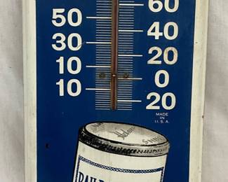 6×16 Railroad Mills Metal Thermometer with Advertising Graphics