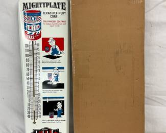 8×24 Texas Refinery Corp. ‘Mightyplate’ Thermometer with Original Box