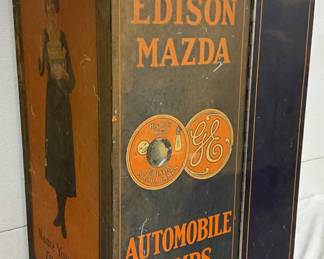 Edison Mazda Automotive Lamps Cabinet with Advertising Graphics