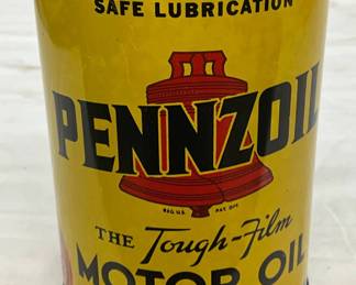 1-Quart Pennzoil Motor Oil Tin Can with Original Lid