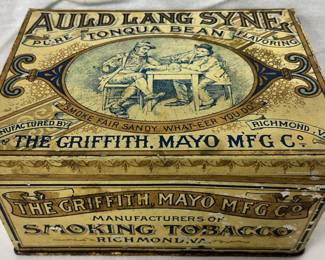 Auld Lang Syne Tobacco Tin, 4 1/2 x 2 1/2, Griffith, Mayo Mfg. Co., Richmond, VA
