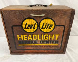 16X20 Levl-Lite Headlight Service Center in Original Finger-Jointed Wooden Box