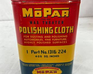 Vintage Mopar Wax Treated Polishing Cloth Tin