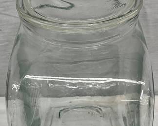 Clear Embossed Planters Glass Jar with Lid, 10 x 9 1/2 Inches