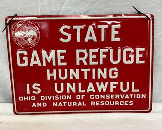Ohio State Game Refuge Embossed Metal Sign, 14″ x 10″