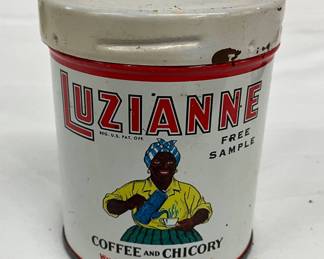 Luzianne Free Sample Coffee and Chicory Tin Can, 3×2 1/2 Inches