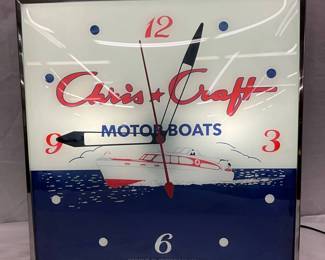 15-Inch Chris-Craft Motor Boats Replica Clock by Pam Clock Co.