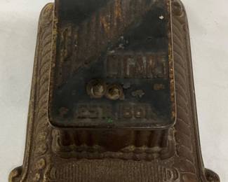Union-Made 1861 Plunkie Cigars Cast Iron Match Safe or Ashtray, Number 18