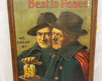 22 X 33 1/2 Early 1900s Dukes Mixture Advertising Cardboard Sign in Frame