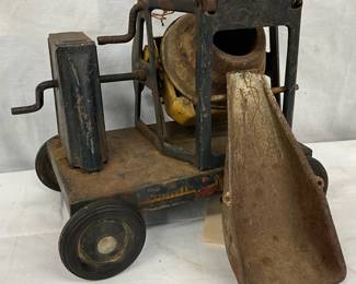 Vintage Toy Metal Concrete Mixer on Wheels
