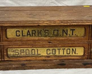 22″ x 7 1/2″ Clark’s O.N.T. Spool Cotton Early Store Cabinet