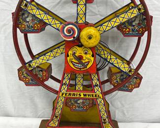 J. Chein Tin Lithograph Ferris Wheel Toy, 11×17 Inches