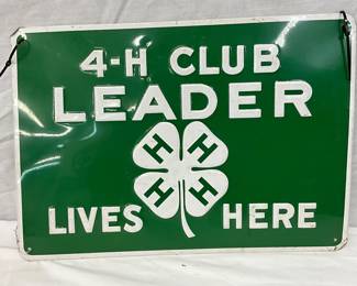 Early 4-H Club Embossed Metal Sign, 13 1/2″ x 9 1/2″