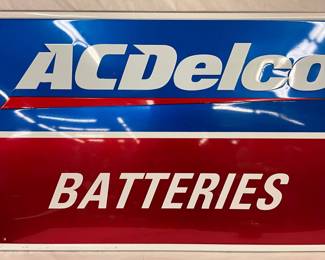36×24 Embossed Metal Self-Framed AC Delco Batteries Sign