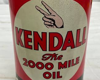 Kendall 2000 Mile Oil 1-Quart Motor Oil Can with Two-Finger Logo