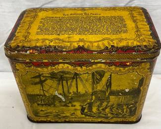 1LB. John A. Andrews & Co. ‘Our Triumph Brand’ Tea and Coffee Tin with ‘Boston Tea Party’ Design