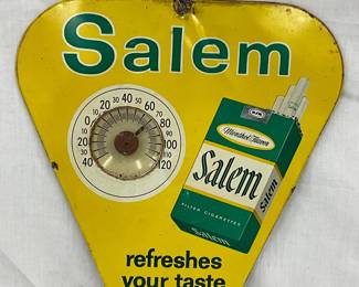 9“ x 10“ Salem Thermometer Advertising Sign with Menthol Cigarette Graphics