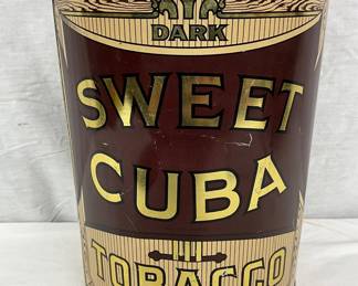 Sweet Cuba Tobacco Tin by Liggett & Myers, 10 1/2 Inches Tall