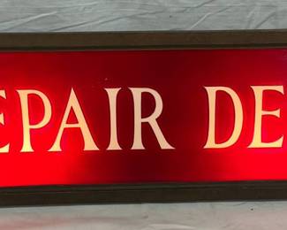 5 1/2 X 22-Inch Repair Department Light-Up Sign with Decorative Edges