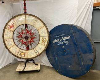 5FT. Late 1920s HC Evans Wheel of Fortune Display with Original Wooden Crate
