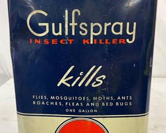Vintage Wartime Formula Gulf GulfSpray Insect Killer One-Gallon Metal Can