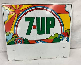 16 x 14 Two-Sided 7-Up Advertising Sign with Seven Rack Mounts