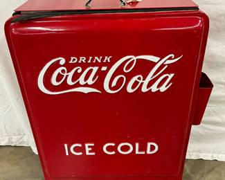 Restored 25 x 35 Embossed Coca-Cola Ice Chest with Cap Catcher