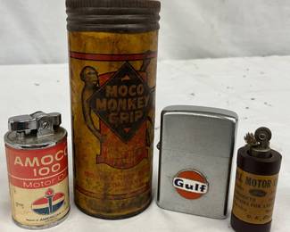 4 Vintage Oil Cans MOCO Monkey etc.