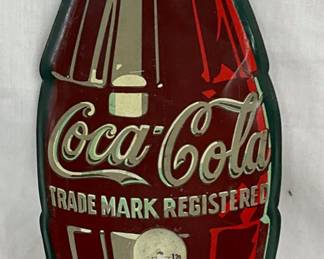 Metal Die-Cut Coca-Cola Bottle Thermometer, 5 x 17 Inches